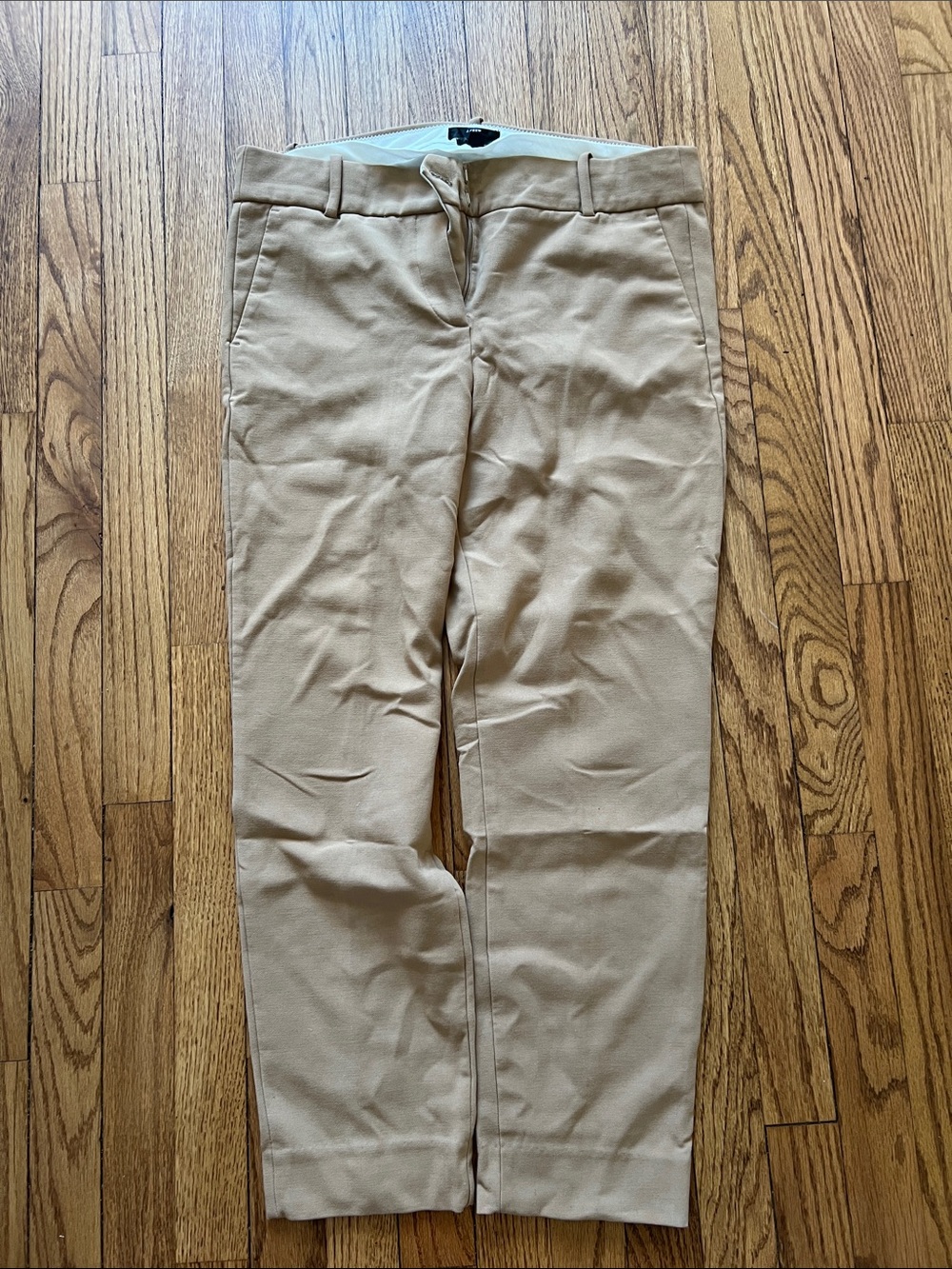 J. Crew Women's Tan Straight-Leg Trousers